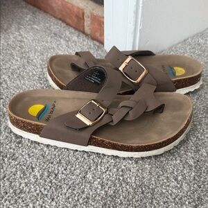 Maui Island  Brown Kids Sandals with Buckle